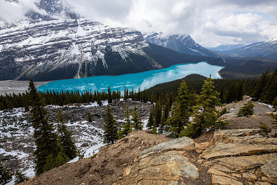 Kanada, Rocky Mountains: Der Lake Peyto im Banff National Park. Seit September dürfen Sie dort wieder Urlaub machen&nbsp;– sofern Sie geimpft sind.&nbsp;