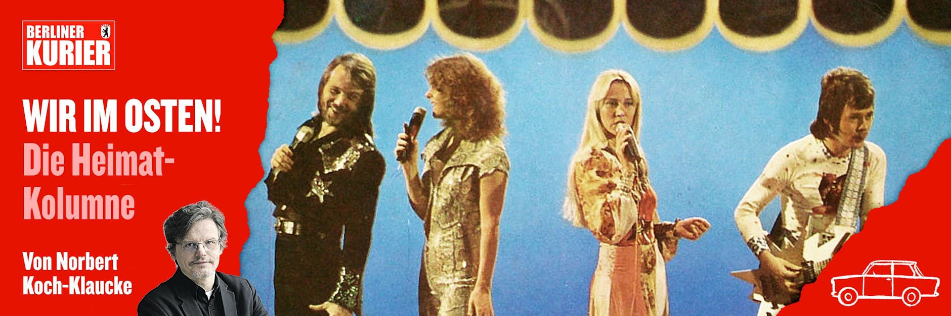 Na, erinnern Sie sich noch? So traten ABBA 1974 nach ihrem Grand-Prix-Sieg in der DDR-Show „Ein Kessel Buntes“ auf. Das Foto von dem Auftritt zierte auch die DDR-LP-Ausgabe von „Waterloo“.