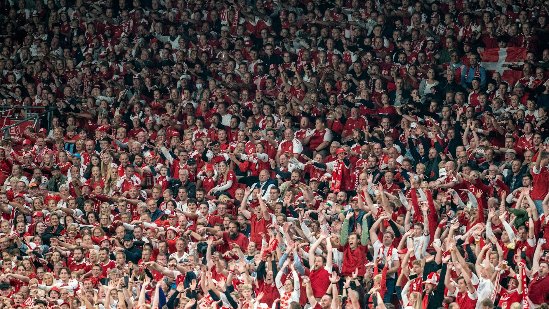 Fans beim Länderspiel gegen Israel am 7. September in Kopenhagen.&nbsp;