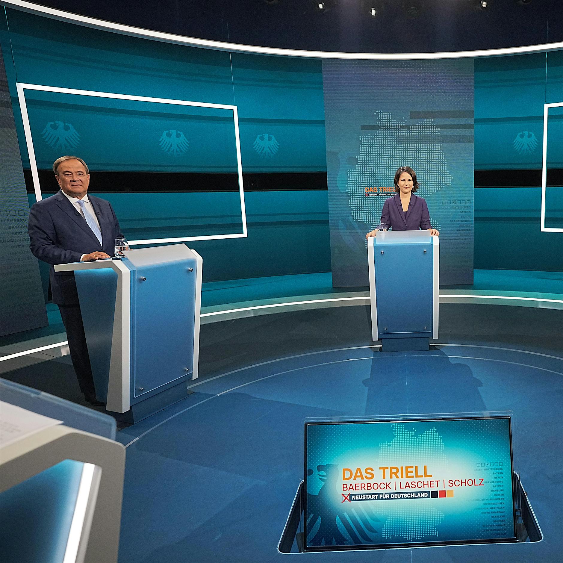 Laschet, Scholz, Baerbock: Hier können Sie das zweite TV-Triell am Sonntag sehen