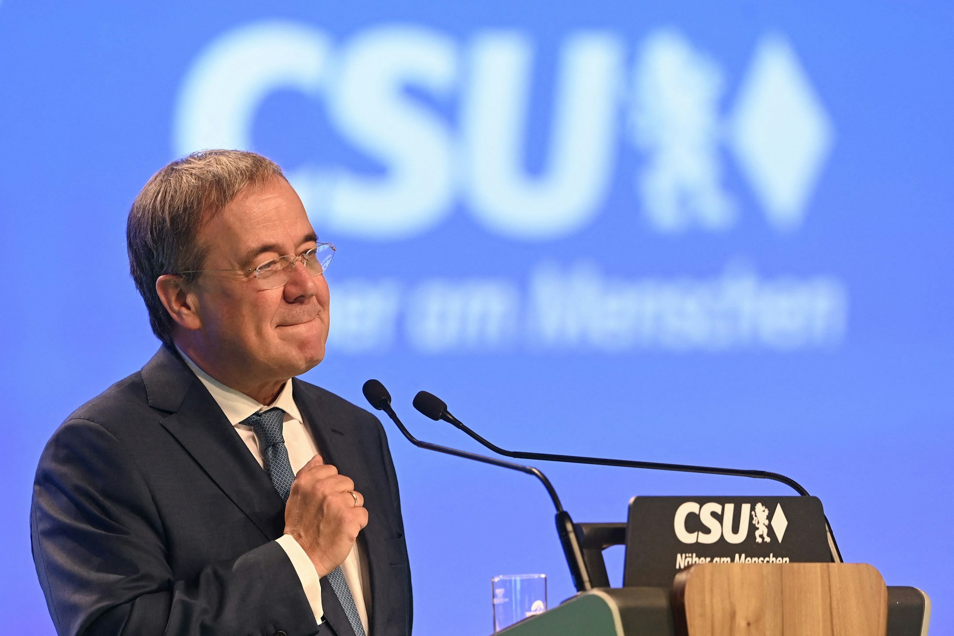 CDU-Chef Armin Laschet auf dem CSU-Parteitag in Nürnberg (11.09.2021).
