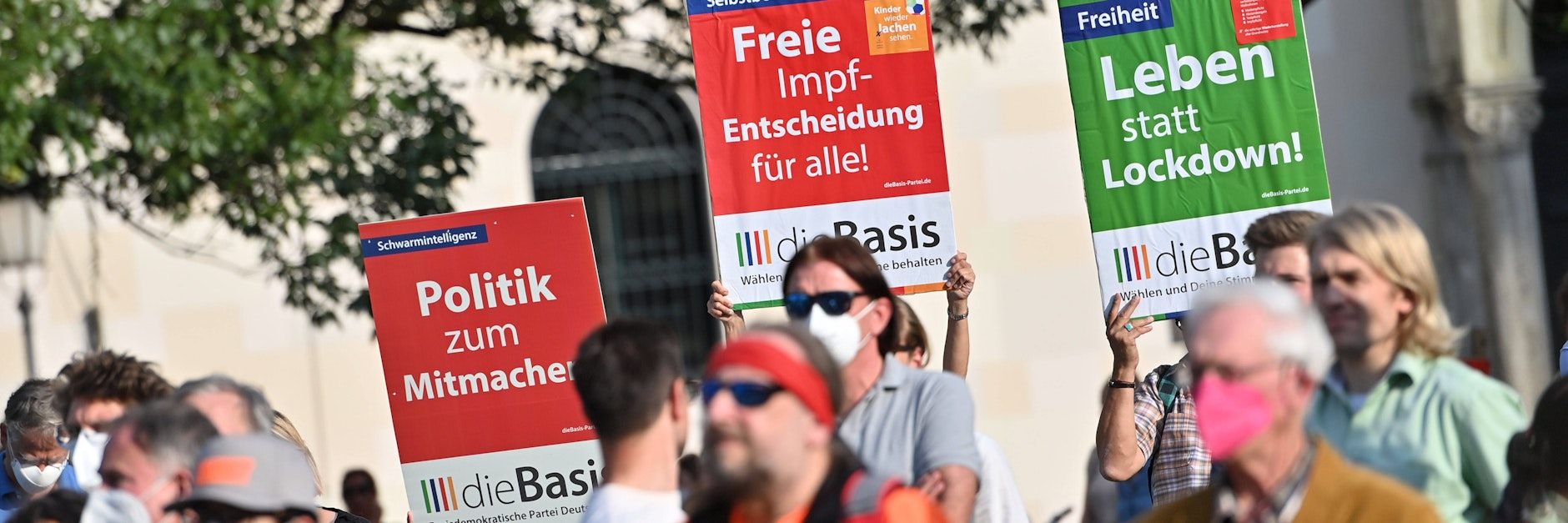 Veranstaltung der Impfskeptiker-Partei DieBasis