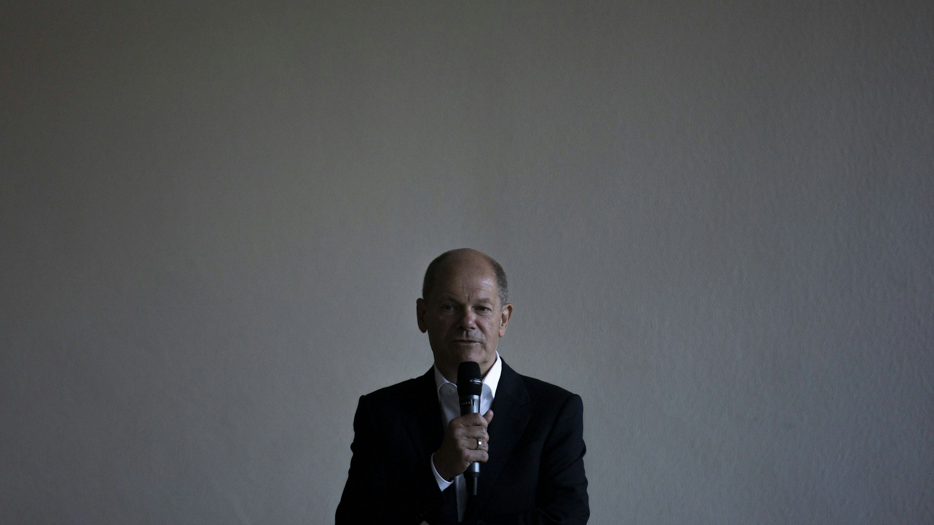 Olaf Scholz, Kanzlerkandidat der SPD, aufgenommen im Rahmen einer Bürgerdiskussion in Nuthetal, 14.09.2021.&nbsp;