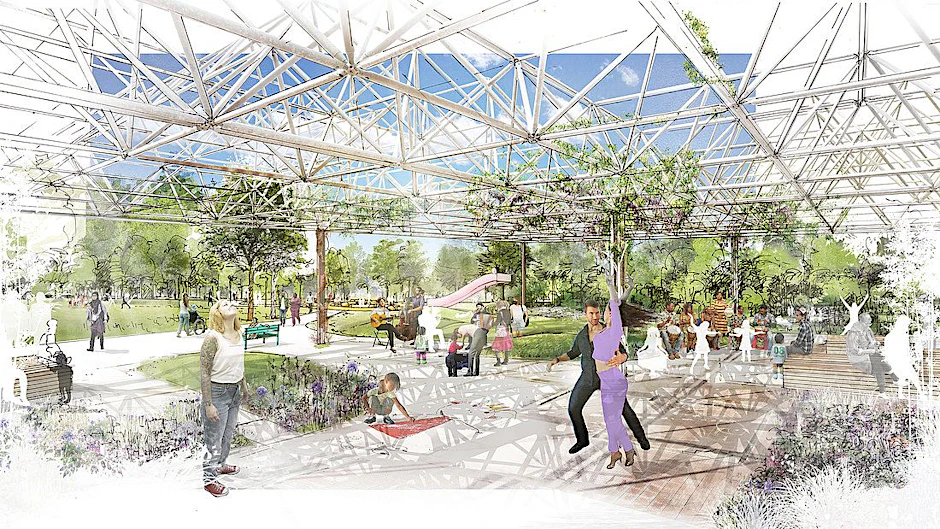 So soll der Spreepark in Berlin-Treptow einmal aussehen: Ein Rückzugsort mit Kunst- und Kulturangeboten. 2026 soll alles fertig sein.