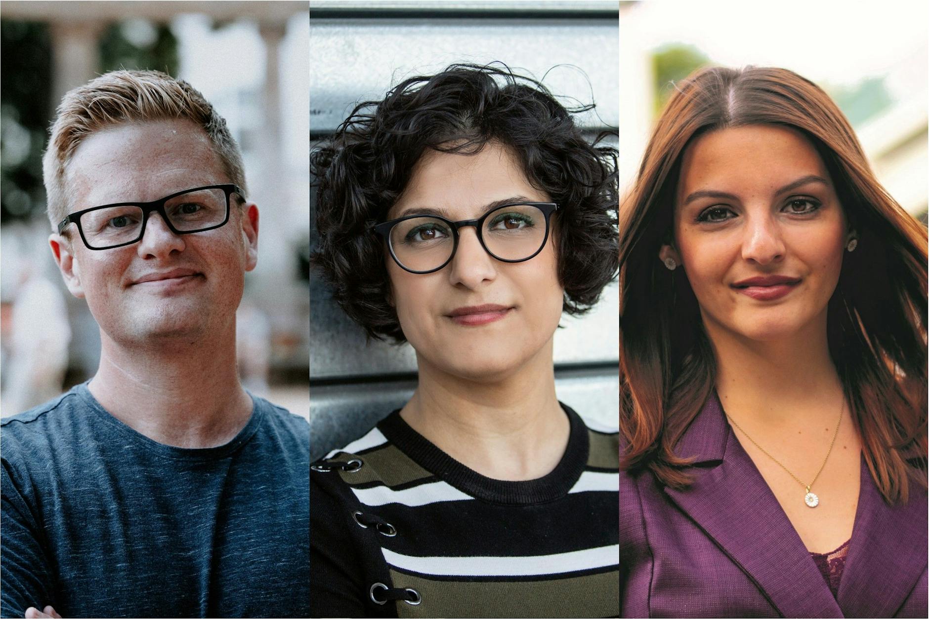 Few migrants to Berlin get to stand in elections - we spoke to some of those who will be on next weekend's ballot papers. (l-r: Chris Ward, Gollaleh Ahmadi, Ana-Maria Trăsnea)