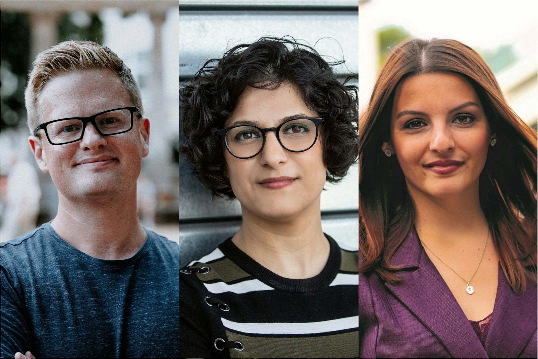 Few migrants to Berlin get to stand in elections - we spoke to some of those who will be on next weekend's ballot papers. (l-r: Chris Ward, Gollaleh Ahmadi, Ana-Maria Trăsnea)