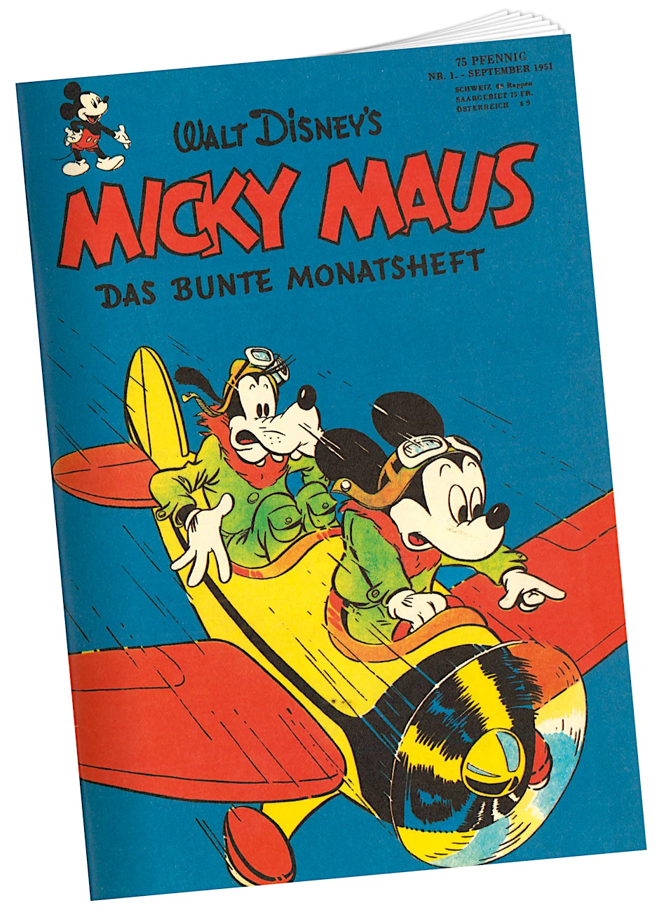 Ausschnitt vom ersten „Micky Maus“-Cover: das September-Heft 1951.