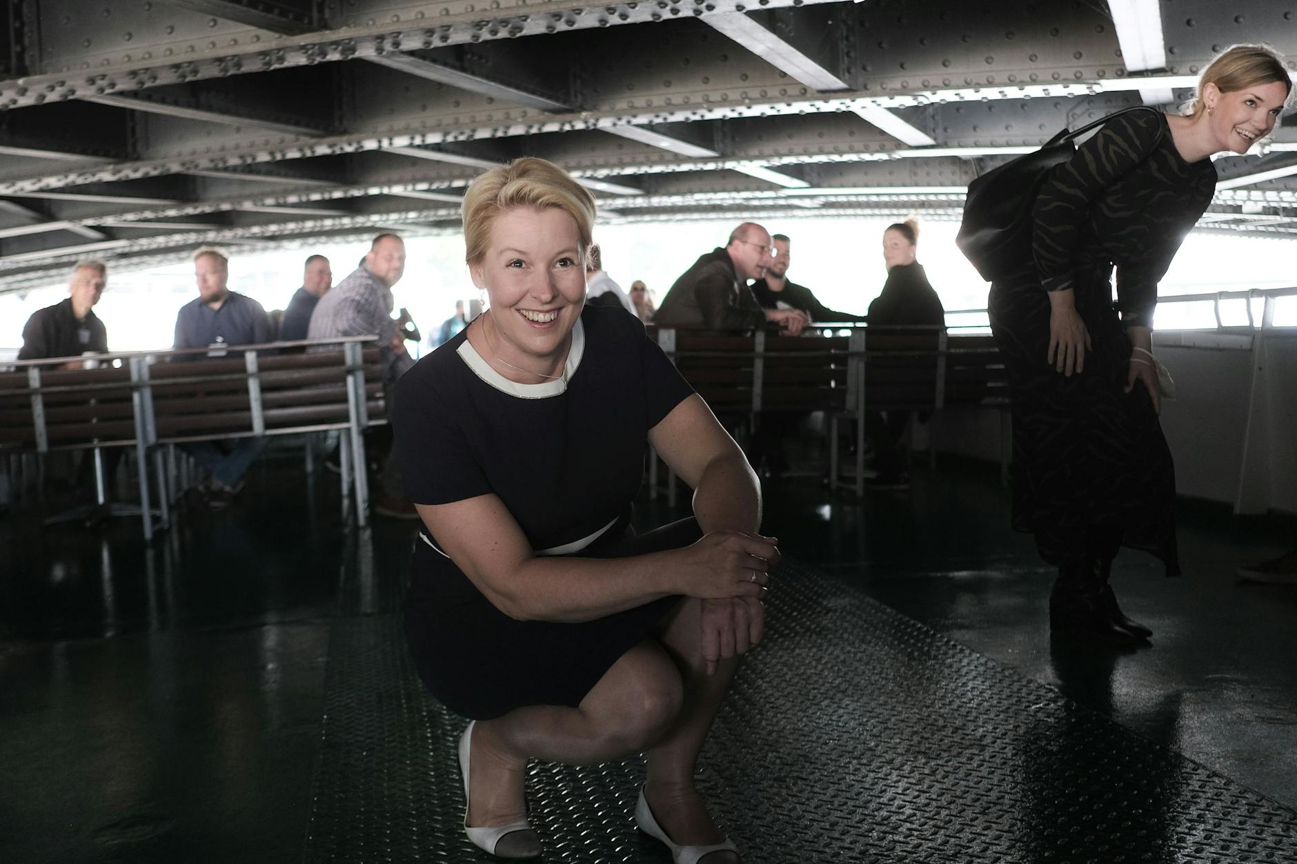 Franziska Giffey, 43, im Wahlkampf.