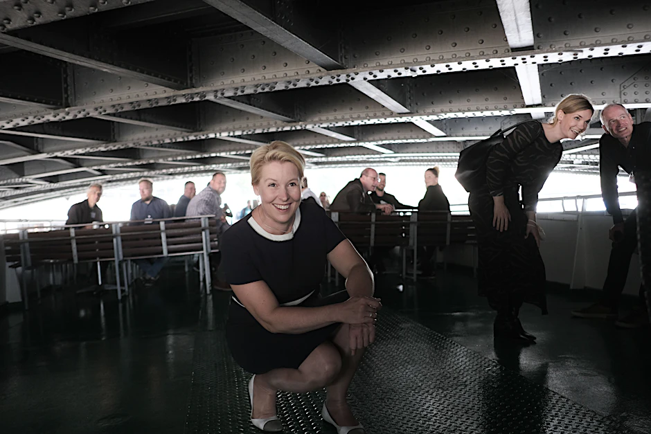 Franziska Giffey, 43, im Wahlkampf.