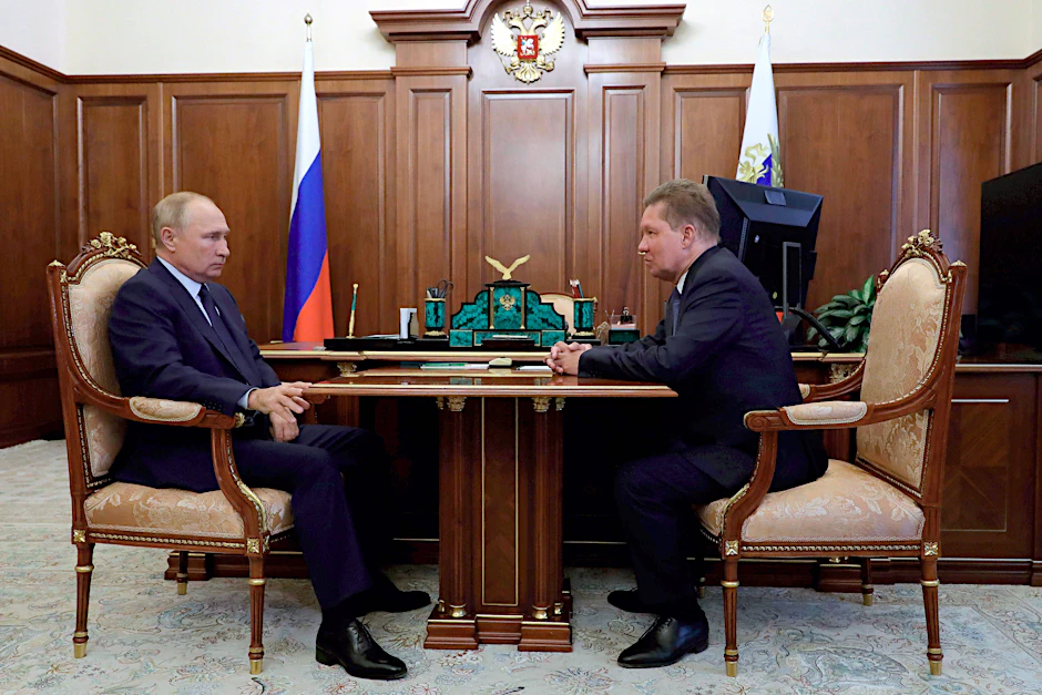 Russlands Präsident Wladimir Putin und Gazprom-Chef Alexej Miller.