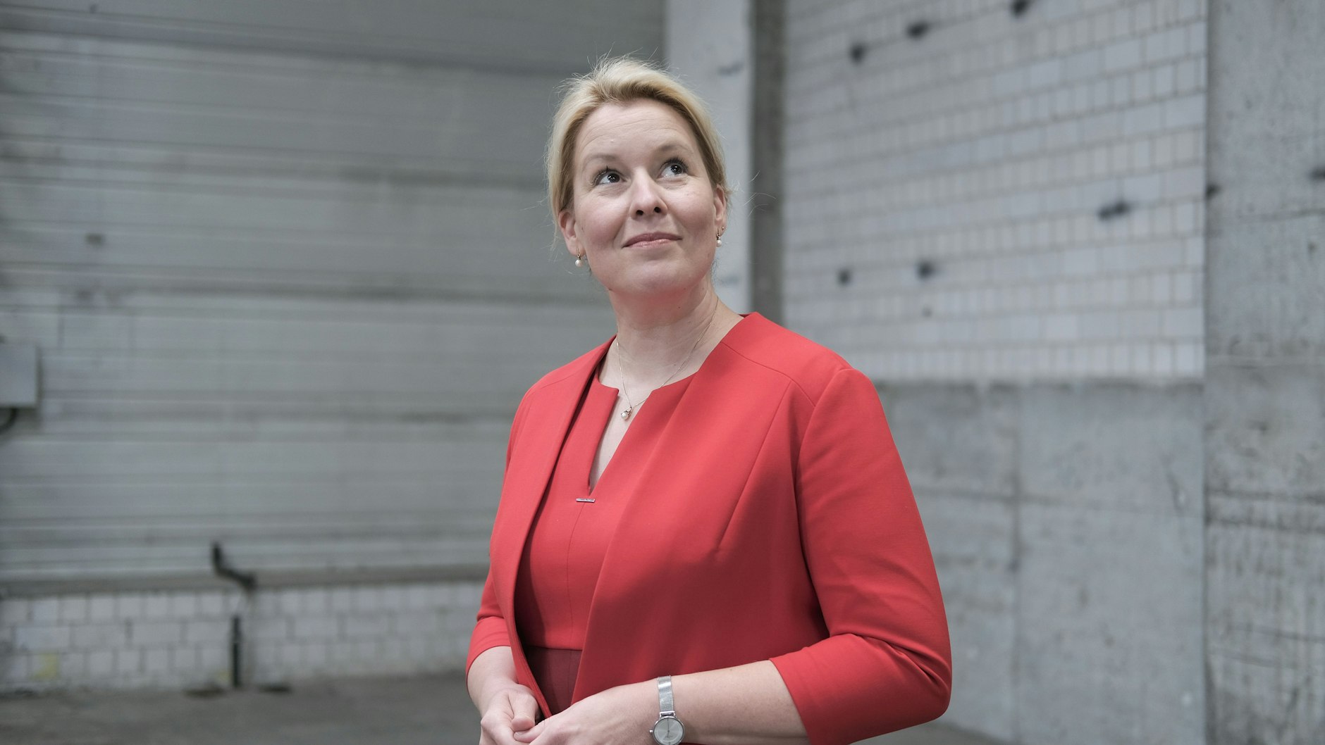 Franziska Giffey (SPD) während einer Wahlkampftour in Berlin.&nbsp;