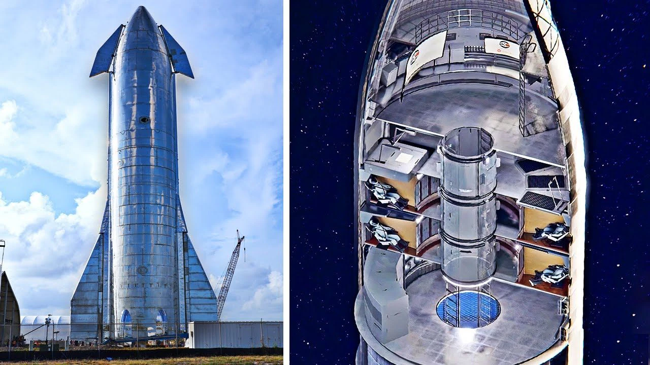 So soll das Mars-Raumschiff „Starship“ von SpaceX aussehen, das zurzeit entwickelt wird.