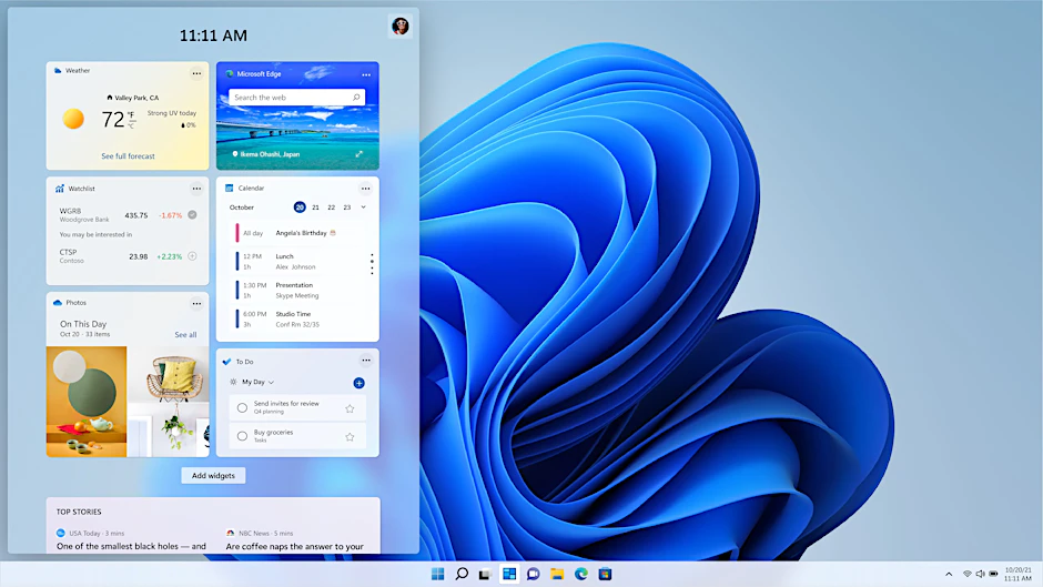 Neue Funktion: Zum Desktop lassen sich Widgets hinzufügen, also kleine Info-Fenster.&nbsp;