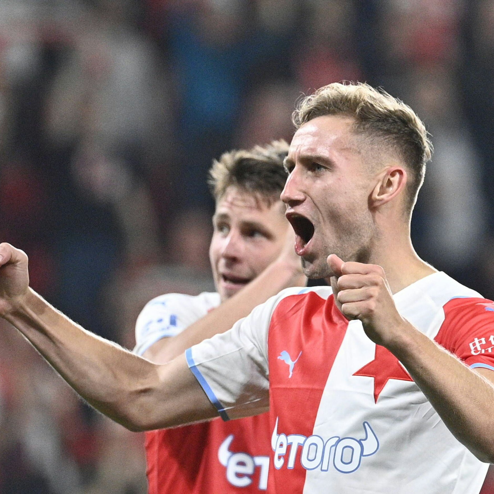 Schob sich mit den Saisontreffern vier und fünf am Wochenende auf Rang drei der tschechischen Torjägerliste: Slavia Prags Jan Kuchta.