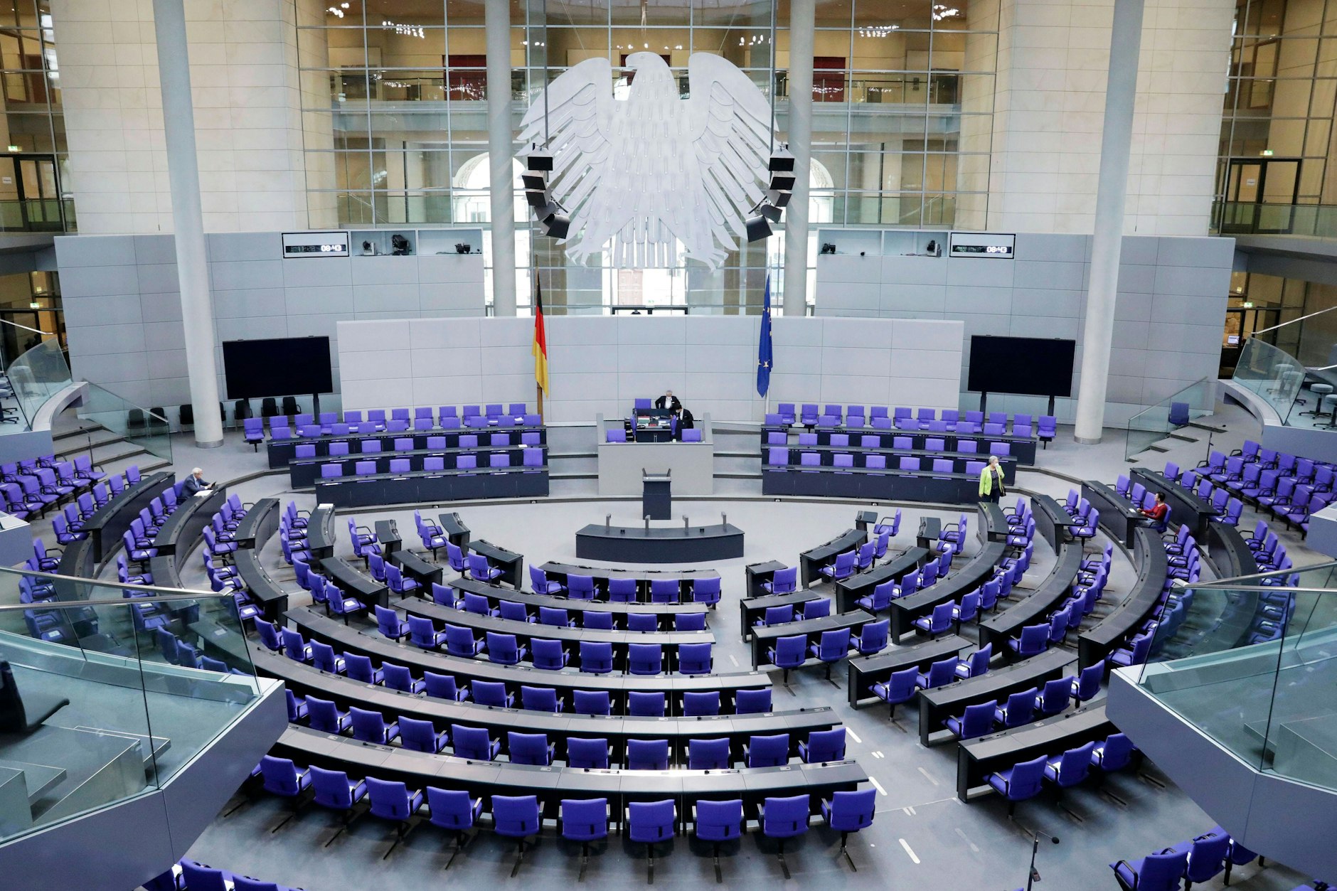 Der Plenarsaal&nbsp; des Deutschen Bundestages im Reichstagsgebäude in Berlin