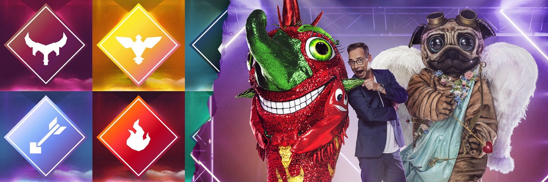 Die Chilischote und der Mops zusammen mit Moderator Matthias Opdenhövel - darauf können sich die Fans von The Masked Singer freuen.
