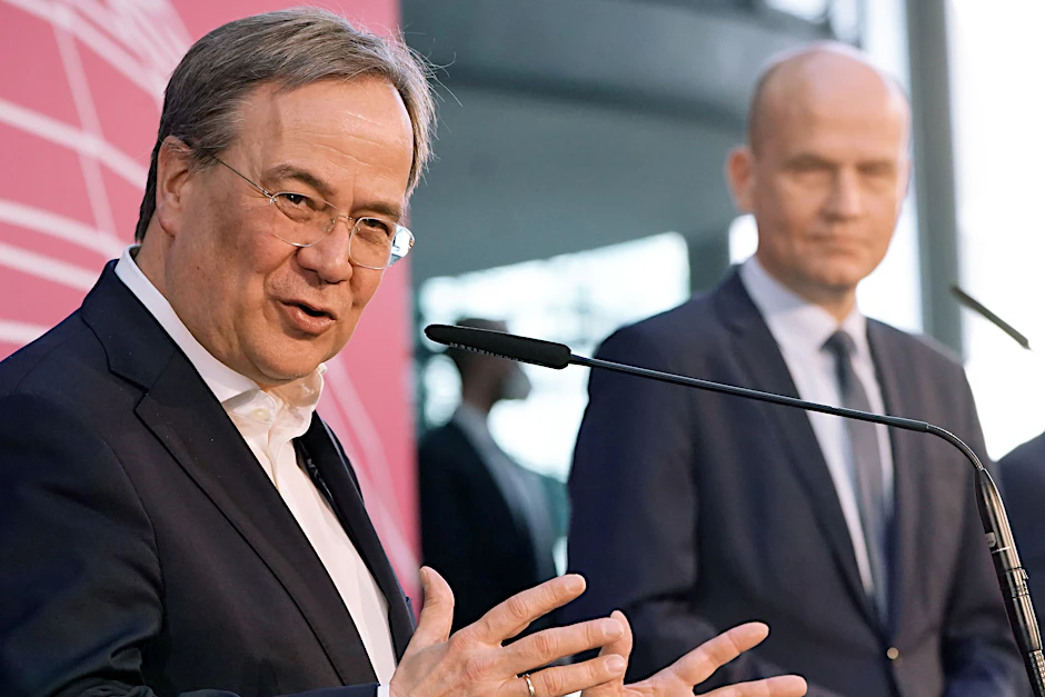 Der CDU-Vorsitzende Armin Laschet (l.) und der wiedergewählte Fraktionschef Ralph Brinkhaus. Das Bild stammt aus dem April.