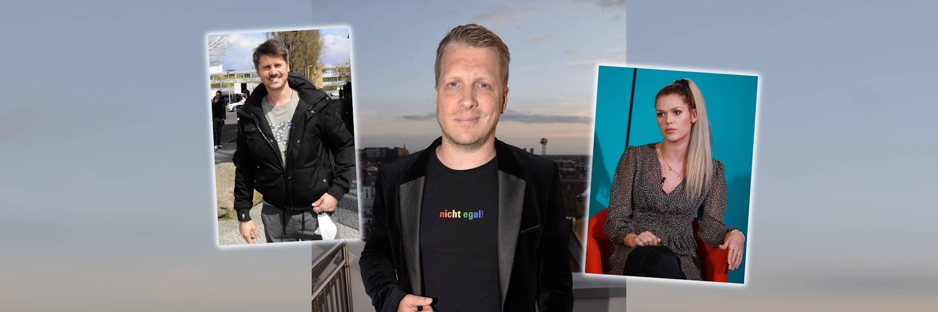 Oliver Pocher sucht den Fehler mal wieder überall, nur nicht bei sich. Thore Schölermann und Sarah Kulka prangern das an.