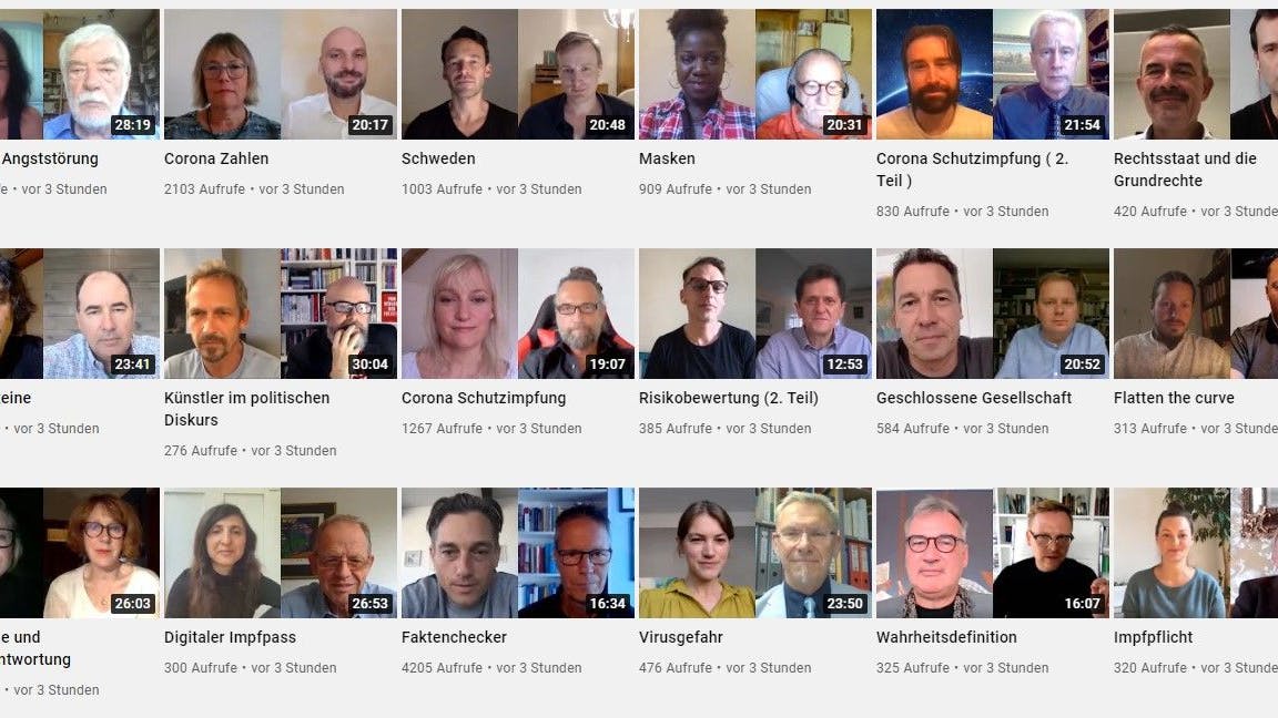 Ein Screenshot von den Videos bei YouTube. 