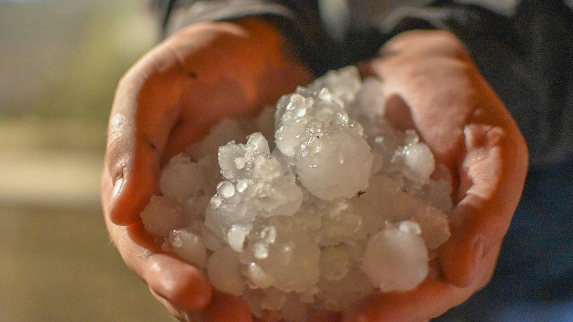 Übergroße Hagelkörner: Unwetter bei Gaildorf im August 2020.&nbsp;