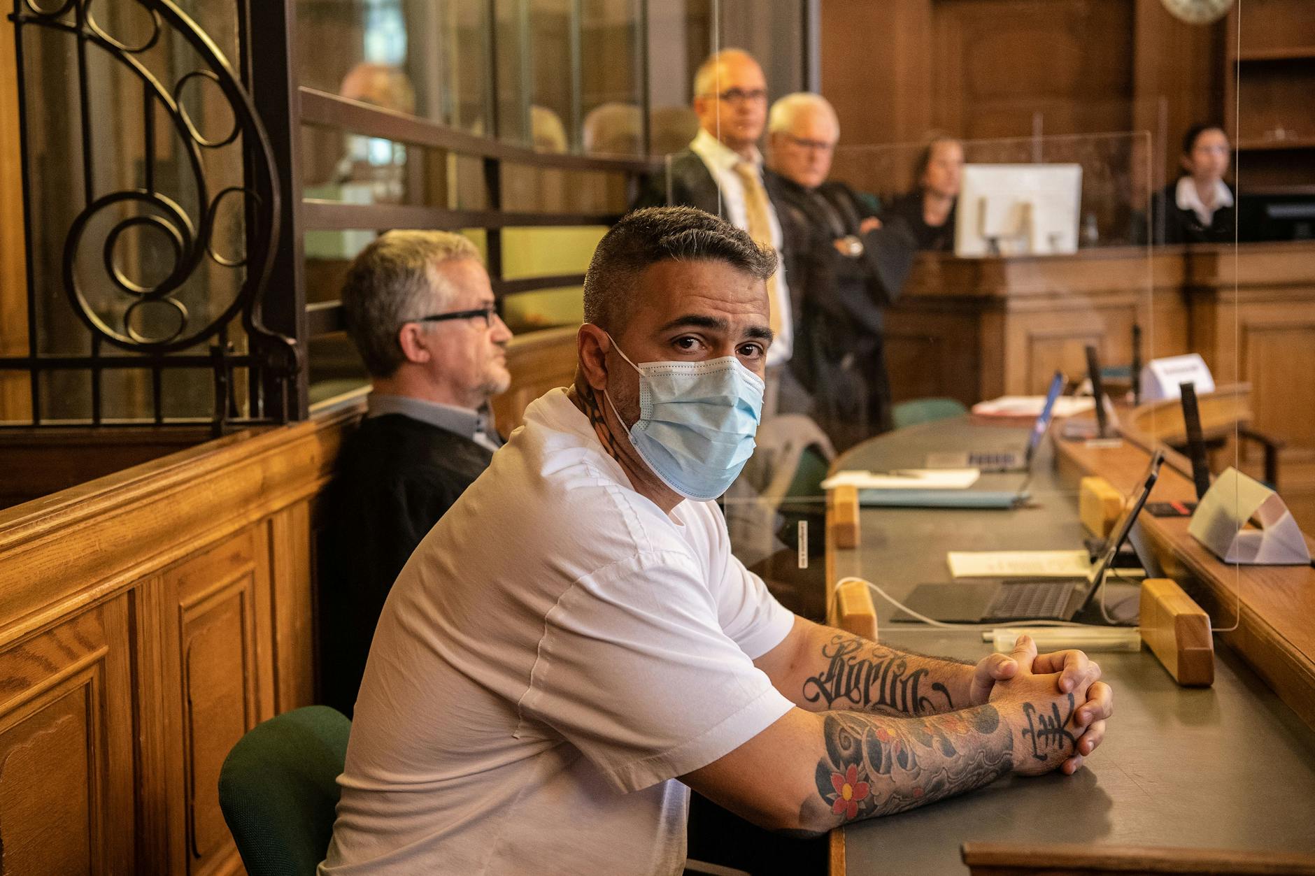 Anis Mohamed Youssef Ferchichi, bekannt als Rapper Bushido, im Berliner Landgericht. 