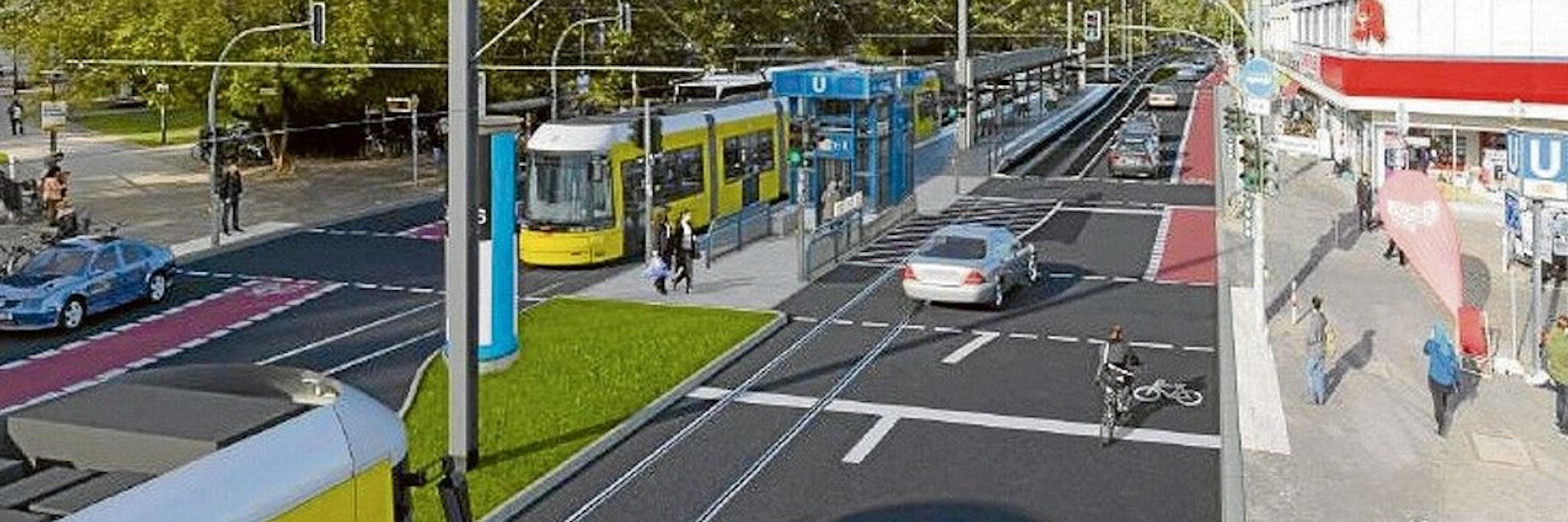 So soll die Endhaltestelle am U-Bahnhof Turmstraße aussehen. Mittelfristig soll die Neubaustrecke in Richtung Mierendorffplatz und Jungfernheide verlängert werden.