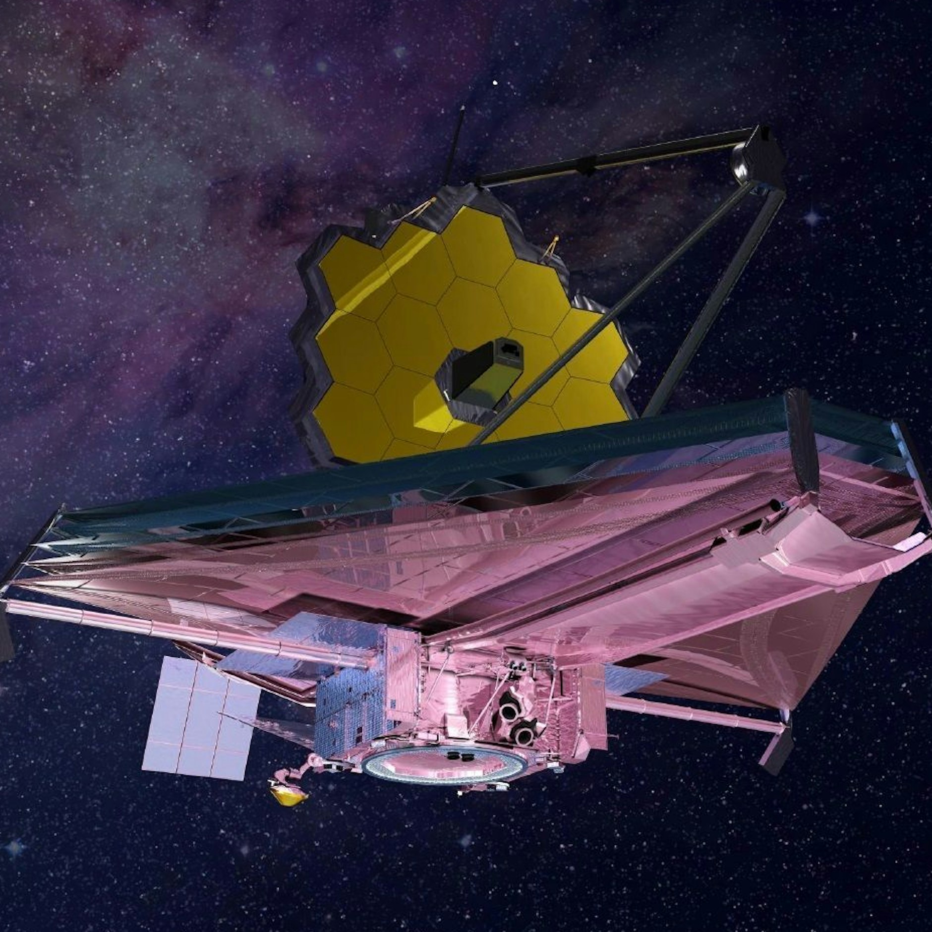 Künsterlische Darstellung des James Webb Space Telescope.&nbsp;