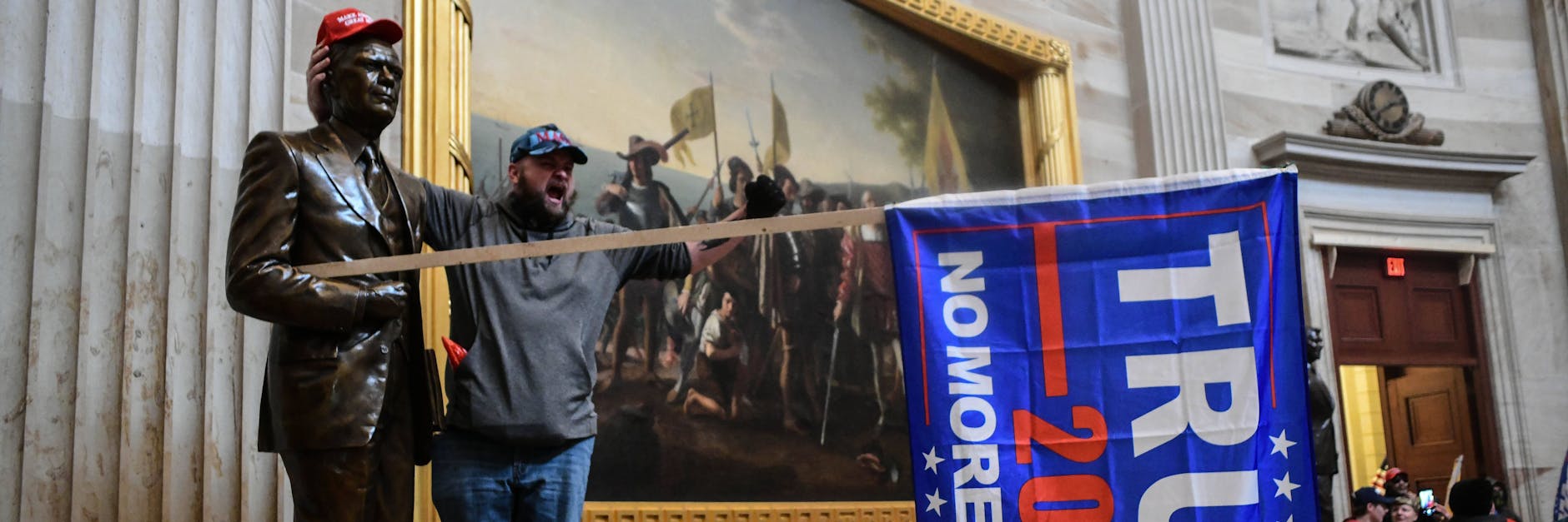 Ein Trump-Fan beim Sturm aufs Kapitol.