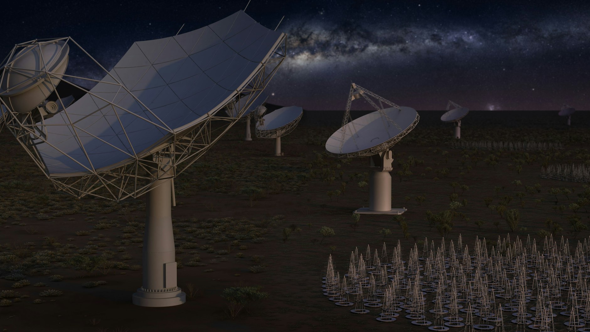 Das&nbsp;Square Kilometer Array in einer künstlerischen Darstellung.