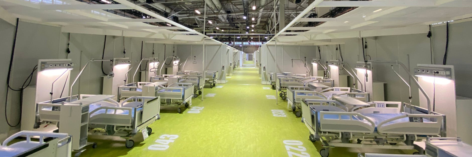 Das Notkrankenhaus auf dem Messegelände wird eröffnet, wenn die Krankenhäuser überlastet sind. 