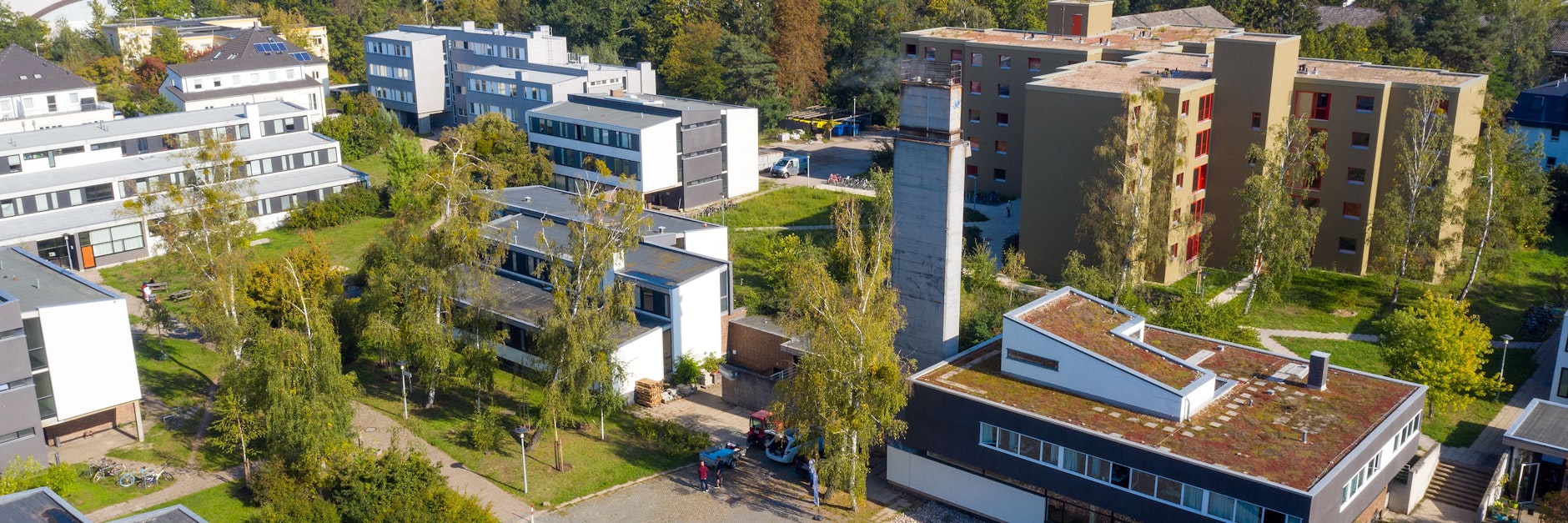 Blick auf das Studentendorf Schlachtensee. 