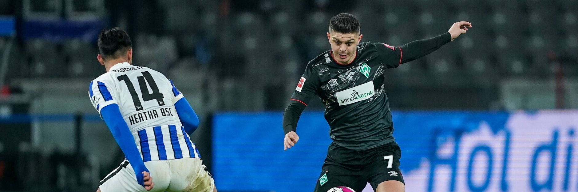 Milot Rashica spielte vor acht Tagen noch mit Werder Bremen gegen Hertha.&nbsp;