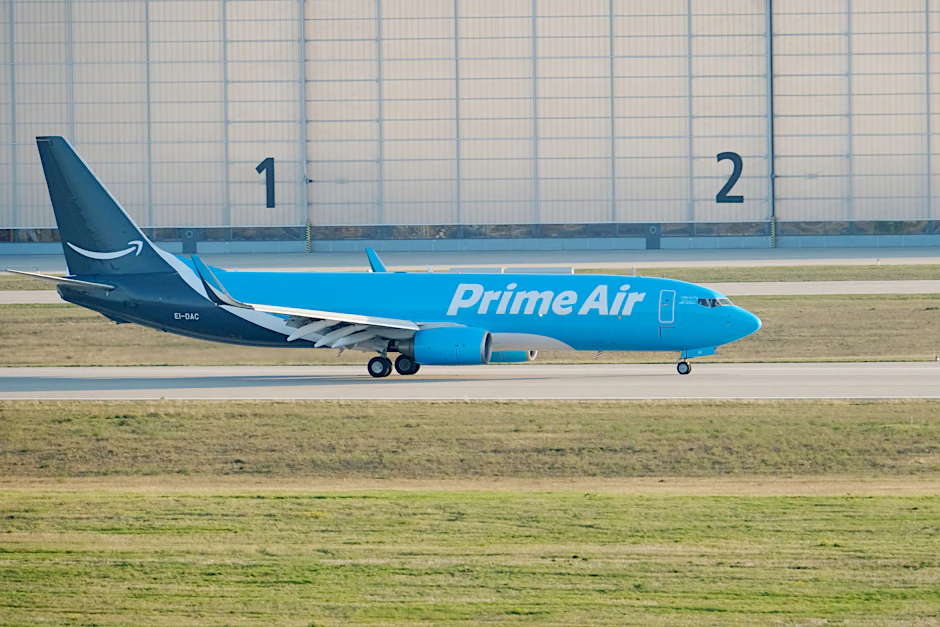 Ein Amazon-Flugzeug auf dem Flughafen Leipzig-Halle&nbsp;