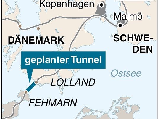 Der Tunnel wird Fahrtstrecken von Deutschland nach Dänemark und Schweden verkürzen.
