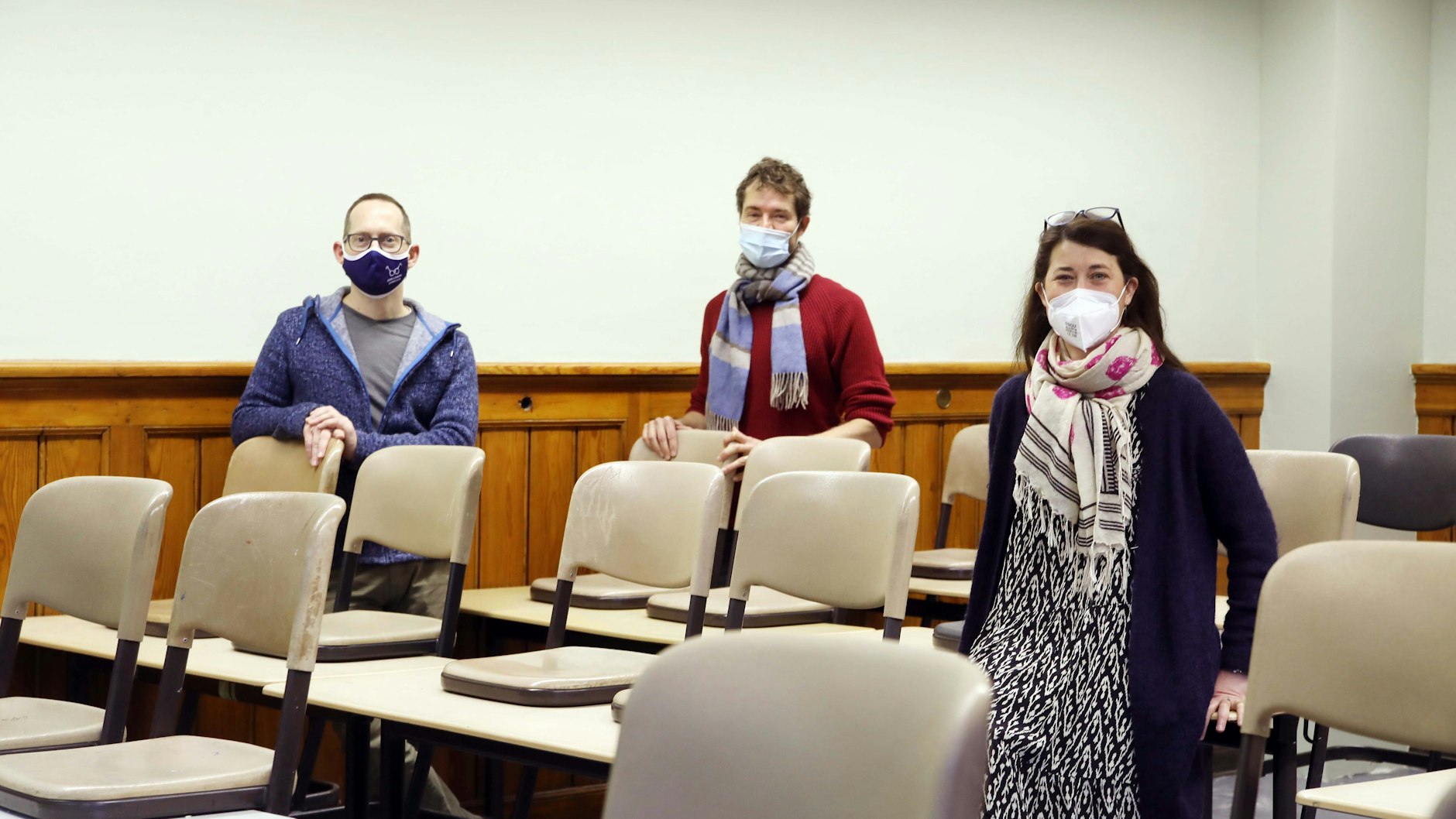 Im John-Lennon-Gymnasium ist man für das digitale Lernen gut aufgestellt. Darum kümmern sich aus dem Kollegium Nico Wirtz, Musiklehrer Heiko Ramsthaler und Leiterin Antoneta Berisha.