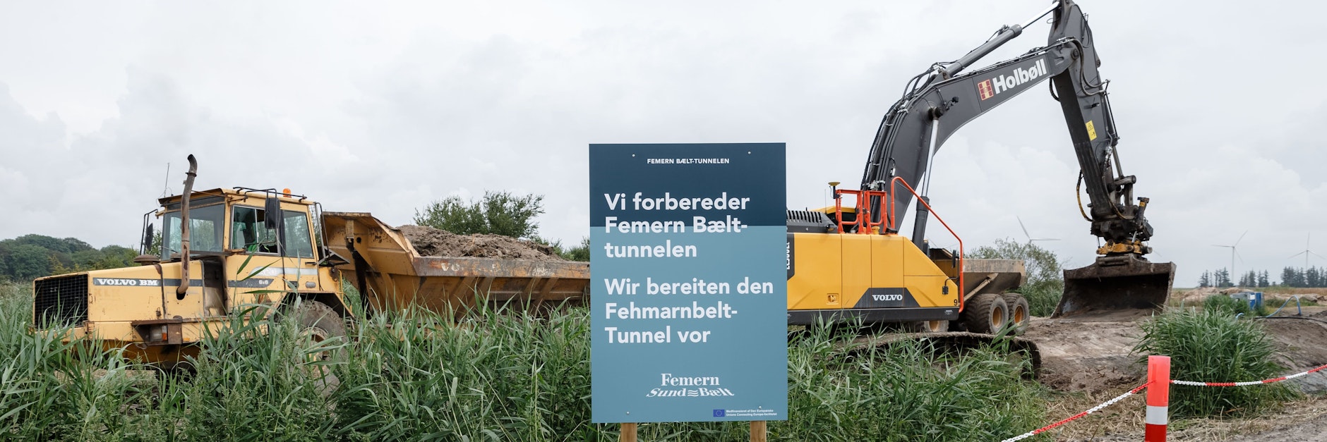 Auf der dänischen Insel Lolland sind Vorarbeiten für den Fehmarnbelt-Tunnel bereits im Gange.