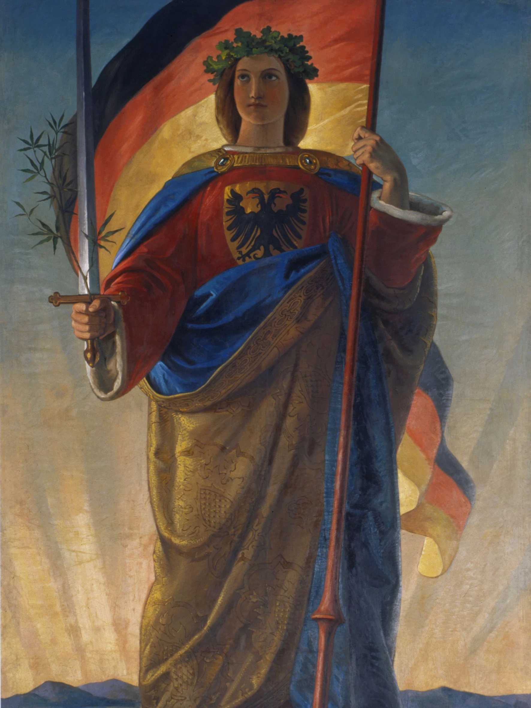 Darstellung der Germania, Wandgemälde in der Paulskirche in Frankfurt am Main.