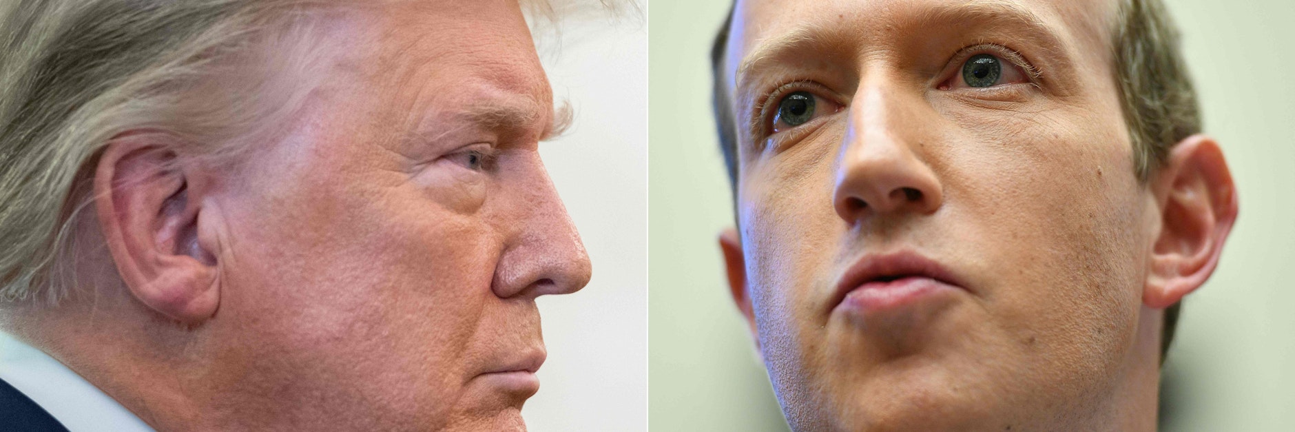 US-PräsidentDonald Trump (l.) am Donnerstag in Washington (l.), Facebook-Chef Mark Zuckerberg