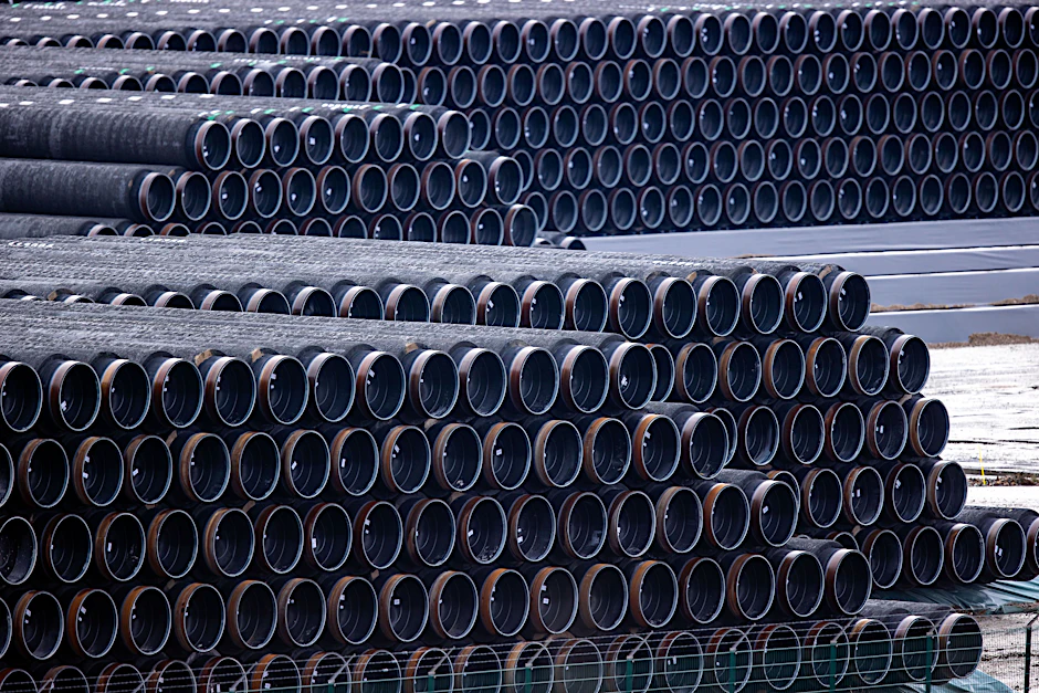 Rohre für den Bau einer Pipeline (Symbolbild).