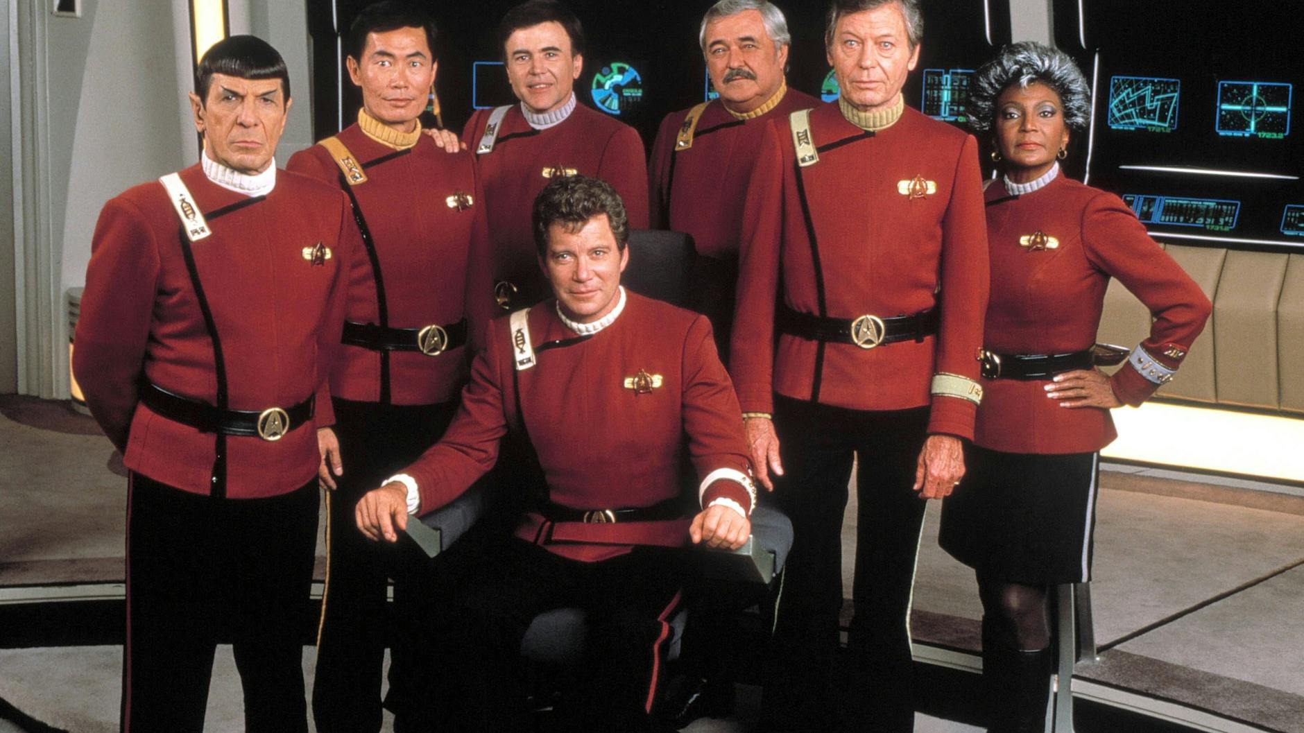 Captain Kirk und seine Crew von der „Enterprise“. Der Chef hebt jetzt wirklich ab.