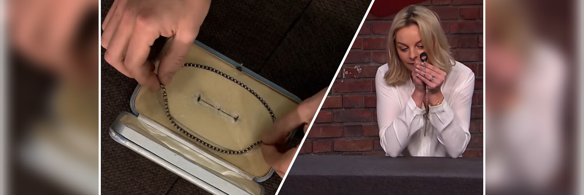 Die „Bares für Rares“-Händlerin schaut die Kette genau an und haut dann ein Gebot raus, das sich gewaschen hat.