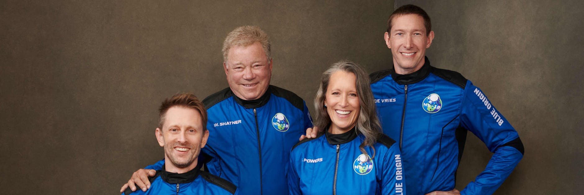 The Blue-Origin-Crew: Glen de Vries, Audrey Powers, William Shatner und Chris Boshuizen (v. r.)