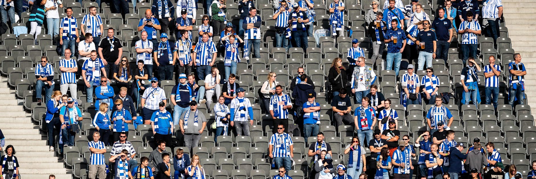 Herthas Fans haben momentan viel Platz auf den Rängen.
