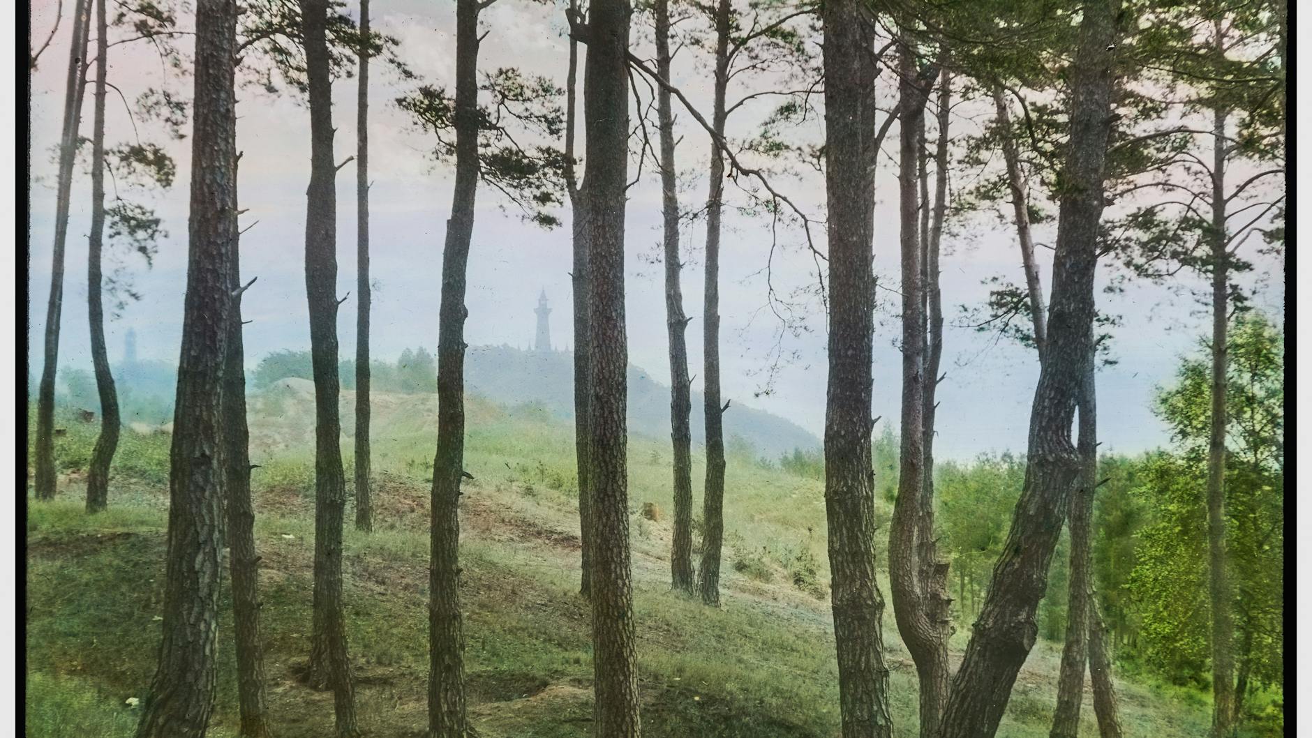 Sieht aus wie ein Foto, ist aber ein gezeichnetes Dia: „Die malerische Spree“ von Oskar Bolle.