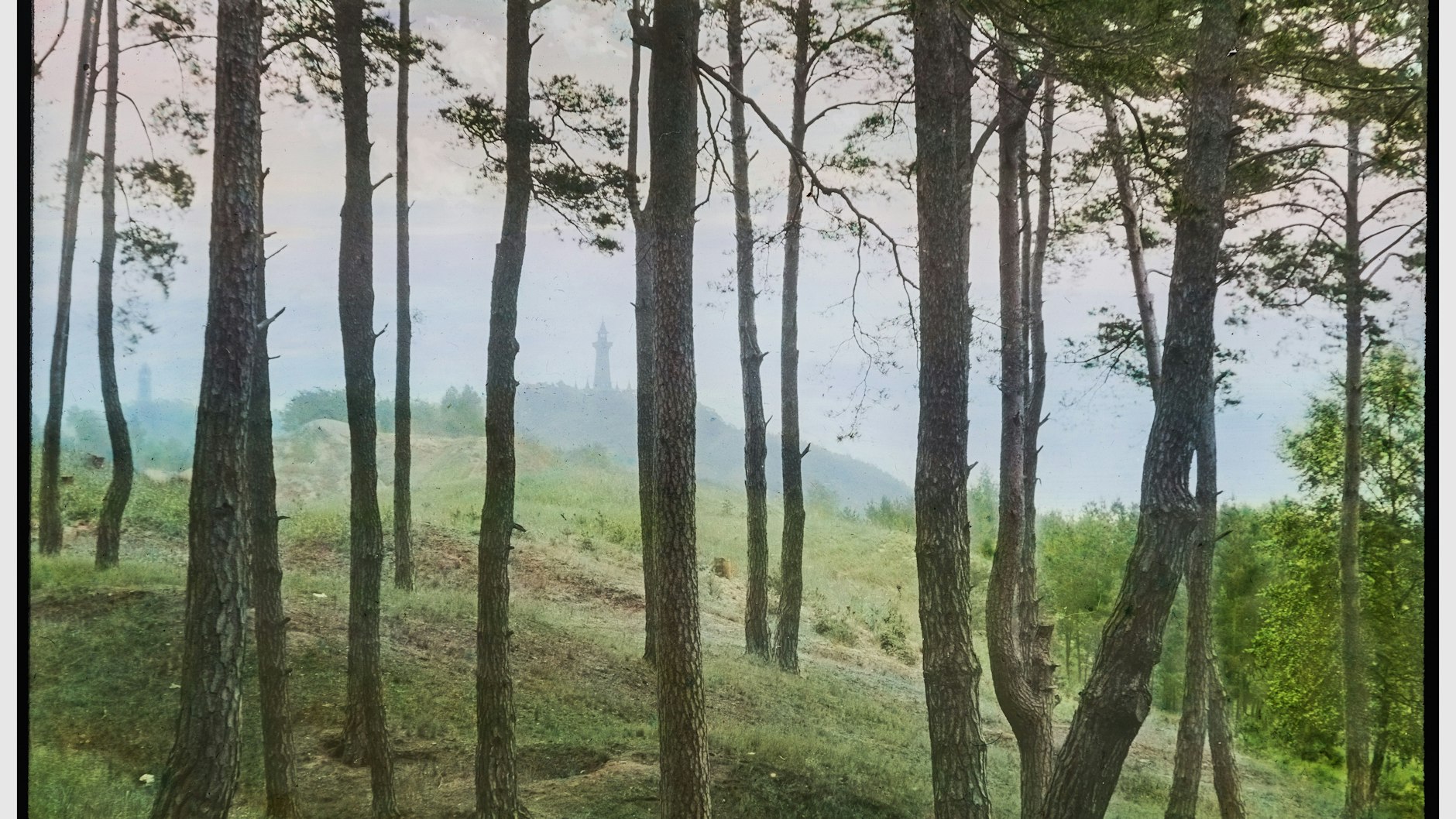 Sieht aus wie ein Foto, ist aber ein gezeichnetes Dia: „Die malerische Spree“ von Oskar Bolle.