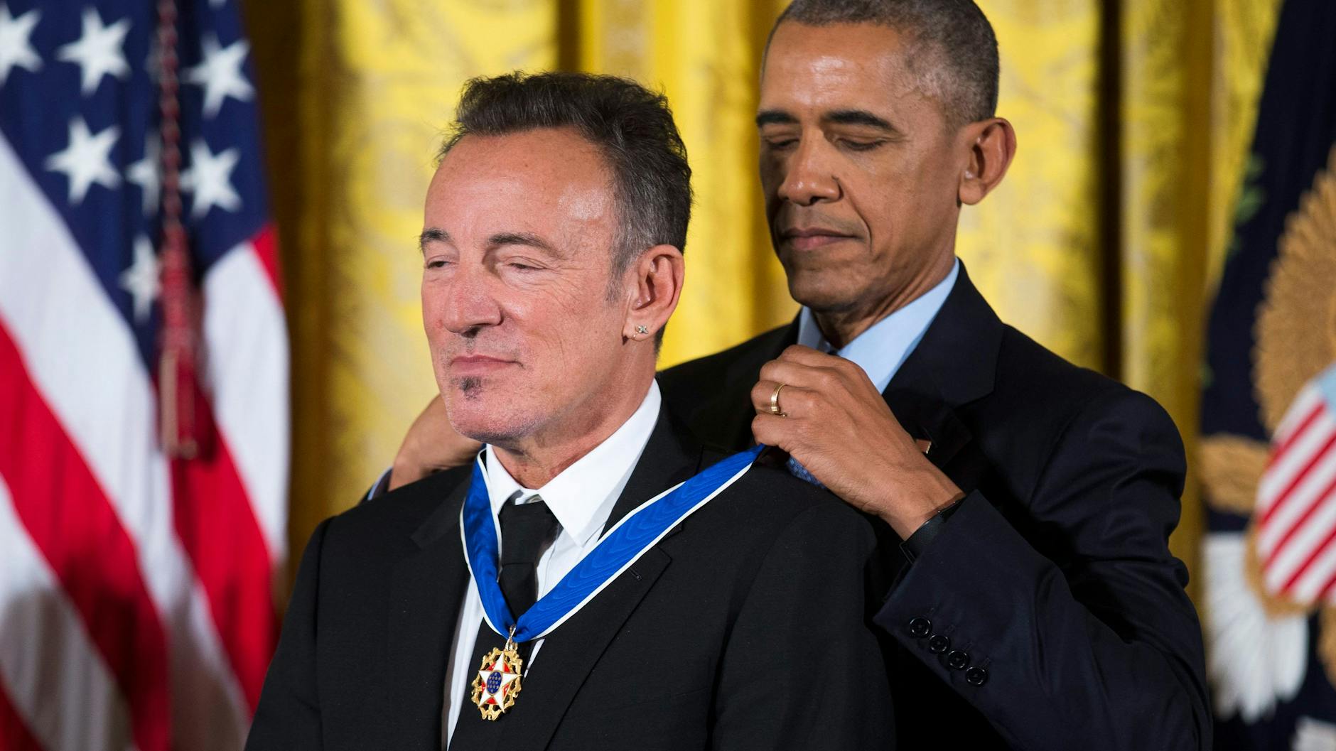 Die Verleihung der Freiheitsmedaille an Bruce Springsteen 2016. Hier sagte Barack Obama die prägenden Worte: Ich bin der Präsident, aber er ist der Boss. 