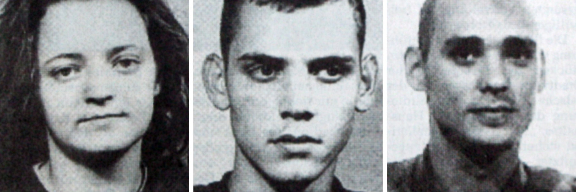 Beate Zschäpe (v.l.), Uwe Böhnhardt und Uwe Mundlos werden für eine Serie von zehn Morden, Banküberfällen und Sprengstoffanschlägen verantwortlich gemacht.