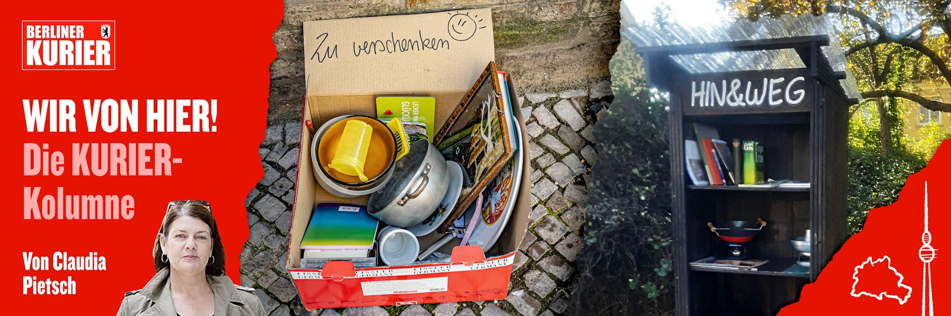 Kisten mit Dingen zweifelhaften Ursprungs, die jemand nicht mehr braucht, kann man an vielen Orten in Berlin entdecken.&nbsp; Der "Hin&amp;Weg"-Schrank macht indes einen aufgeräumten Eindruck.&nbsp;