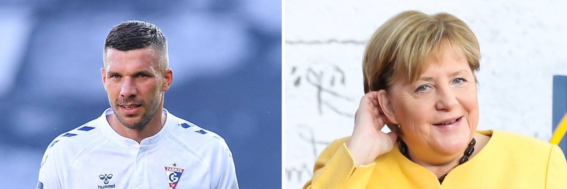 Ex-Nationalspieler Lukas Podolski verteidigt Joshua Kimmich in der Impf-Debatte, Kanzlerin Angela Merkel erlaubt sich dagegen eine Spitze gegen den Bayern-Star.