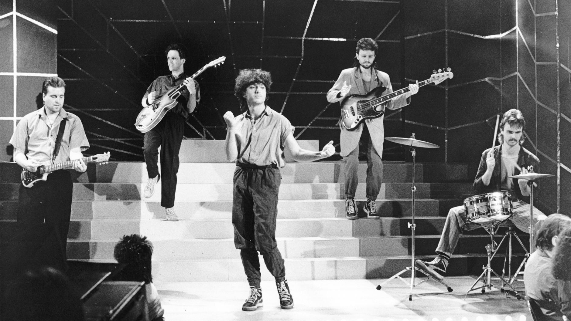 1983, Pankow im New-Wave- Stil: mit Rainer Kaufmann, Jürgen Ehle, Andrè Herzberg, Jäcki Reznicek und dem damals neuen Schlagzeuger Stefan Dohanetz.